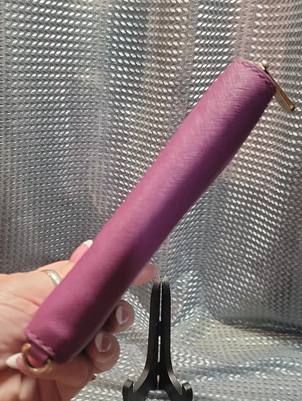 Michael Kors Purple-Pink Saffiano Zip Wallet